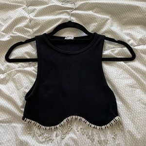 Zara Seamless rhinestone cropped top